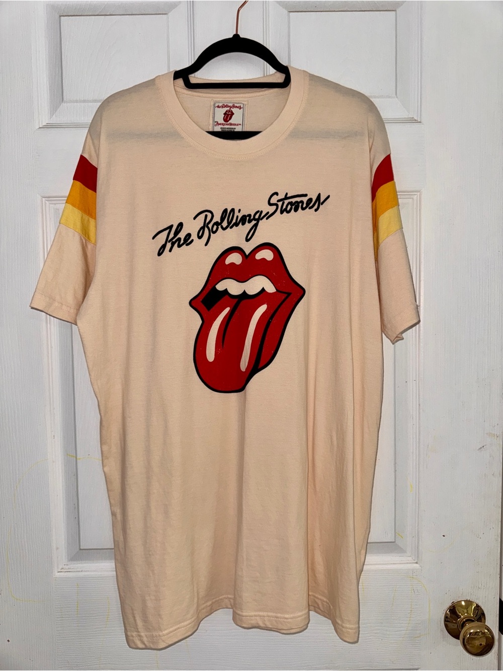 Women’s The Rolling Stones Cream Graphic Tee with Retro Sleeves - XL